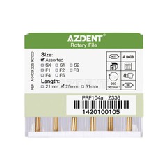 AZDENT Dental NITI Endo Rotary Files Gold Taper Endodontic Engine Use SX-F3 25mm