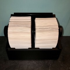 Rolodex Jumbo Double Rotary 2400 Black Roll Top Card File Vintage No Key