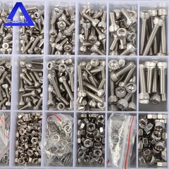 1220PCS M3 M4 M5 M6 Metric Screws Assortment Kit, Hex Socket Head Cap Bolts Nuts