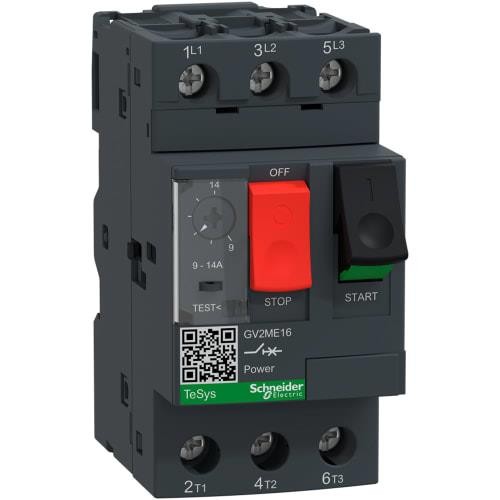 1PC SCHNEIDER ELECTRIC GV2ME16 Motor Starter/Protector, 690V, 9-14A, 3P, Sc