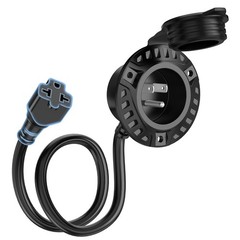 20A 125V AC Port Plug,12AWG Shore Power Inlet w/5-in-1 T-Blade Adapter Integrate