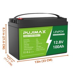12V 100Ah LiFePO4 Lithium Battery 8000+ Deep Cycle For RV Marine Solar Off-grid