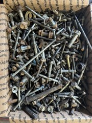 metric bolts 50+ Pounds !! Of Mostly Metric Bolts Full Medium Flat Rate Box — B