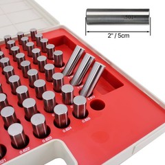 Steel Pin Gage Set Minus Heat Treated with Storage Case M3 125pcs 0.501″-0.625″