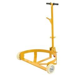55 Gallon Drum Dolly, 1200lbs capacity, with 2 fixed PU Wheels and 1 swivel whee