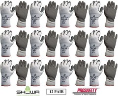 Showa 451 Therma Insulated Cold Weather Palm Coated Winter Work Gloves S-XL 12PR