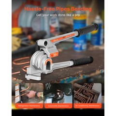 VEVOR 3 in 1 Lever Pipe Tube Bender for 1/4″, 3/8″, 1/2″ O.D. 0-180° Bending