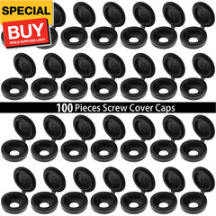 100 Pieces Hinged Screw Cover Caps Plastic Shutter Fold Screw Snap Covers Washer