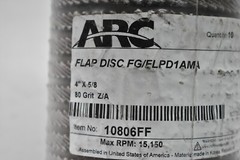 Lot of 10 Arc Abrasives Flap Discs Fiberglass 90 Grit ZA 4″ x 5/8″ 10806FF