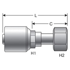 Gates G25170-1212 MegaCrimp 3/4″ x 3.74″ Female JIC 37° Flare Swivel Coupling