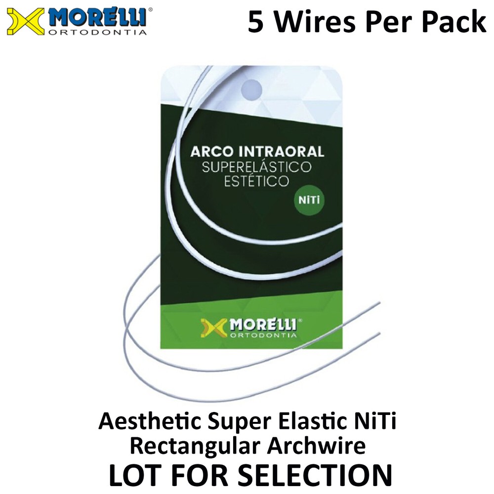 Morelli NiTi Dental White Orthodontic Archwire Superelastic Aesthetic 5 Wires