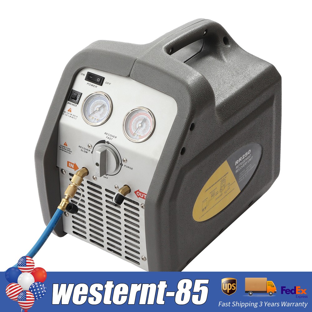 A/C Refrigerant Recovery Machine for hvac freon reclaim 3/4HP 110V/60Hz 558psi