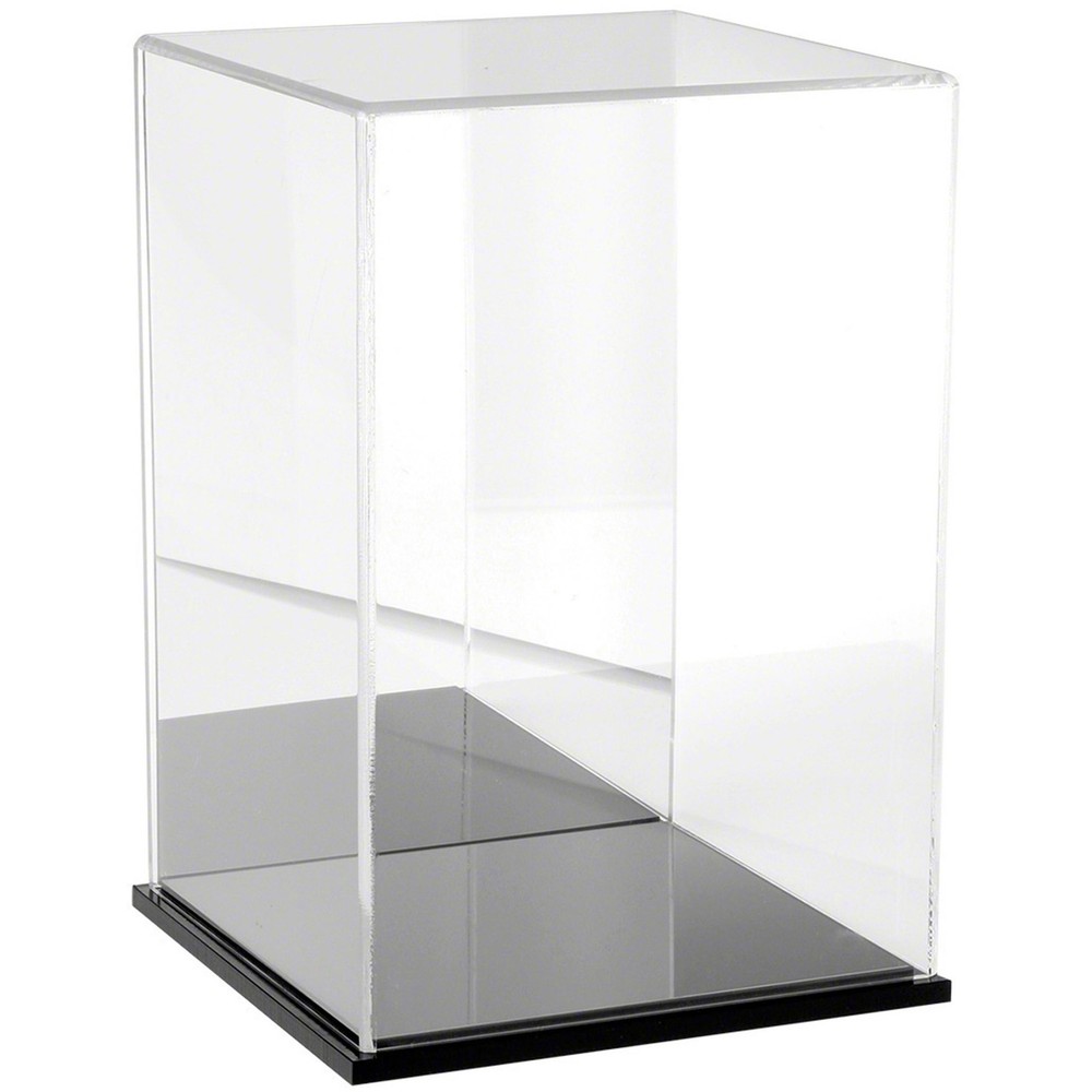 Plymor Clear Acrylic Case w/ Black Base (Mirror Back), 8″ W x 8″ D x 12″ H