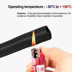 5mm-60mm Braided Split Cable Wire Sleeve Self-WRAP Wire Harnessing Sheathing