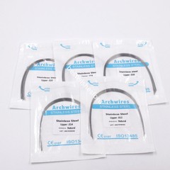 10 Packs Dental Stainless Steel Arch Wires Natural Upper Lower Round 100 Pcs