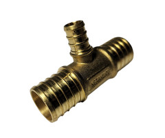 10 PIECES 1″ X 1″ X 1/2″ PEX TEE BRASS CRIMP FITTINGS – PEX B PIPE, LEAD FREE