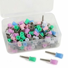 100pc/box Dental Polishing Cups Brush Prophy Nylon Metal Latch Flat Mixed Color