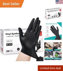 100 Count Vinyl Exam Gloves – Disposable, 4 Mil, Latex-Free for Food and Medical