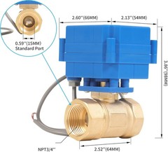 HFS(R) Brass Motorized Ball Valve Electrical Normally Closed – 3/4″ NPT