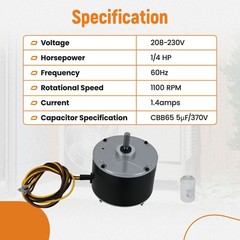 Fan Motor Condenser For Carrier HC39GE237, HC39GE237A 1.4 Amps 5KCP39EGS070S