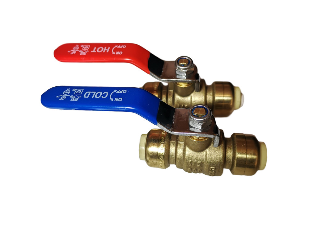 10 PCS. 1/2″ PUSH FIT BALL VALVE HOT AND COLD, LEAD FREE BRASS