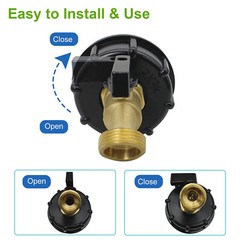 275 330 Gallon IBC Tote Water Tank Adapter 2″ Brass Hose Faucet Valve Connector