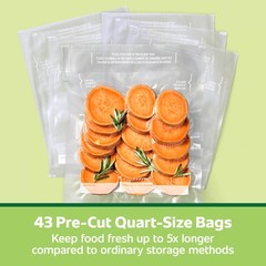 FoodSaver Quart Pre-Cut Vacuum Seal Bags, Easy Use Vacuum Storage Bags, Align…