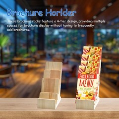 Monciysn 2 Pack 4 Tier Wood Brochure Display Stand, Flyer color