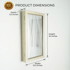 Hives & Honey Jamie Wall Mounted Jewelry Mirror Cabinet, Champagne – Hidden Jewe