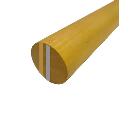 PPSU Radel MG Round Rod, Diameter: 2.000 (2 inch) x 12 inches long, Yellow, Bar