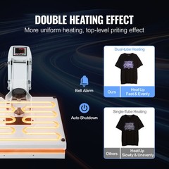 VEVOR Heat Press Machine 15x15inch T-shirt Sublimation Transfer Printer Crafts