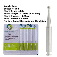 WAVE Dental Round Burs Latch RA 1 2 3 4 5 6 7 8 Carbide Slow Speed Midwest LA