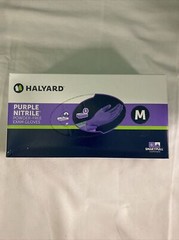 HALYARD PURPLE NITRILE GLOVES 55082 Powder-Free Exam/ 100 Gloves/ Medium