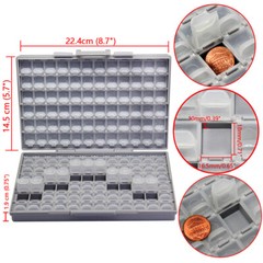BOX-ALL-144 tiny components surface mount parts Organizer Storage lids