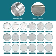 304 Stainless Steel Mesh Lab Sieve 30 Mesh 0.6mm Aperture Test Sieve 4inch10c…