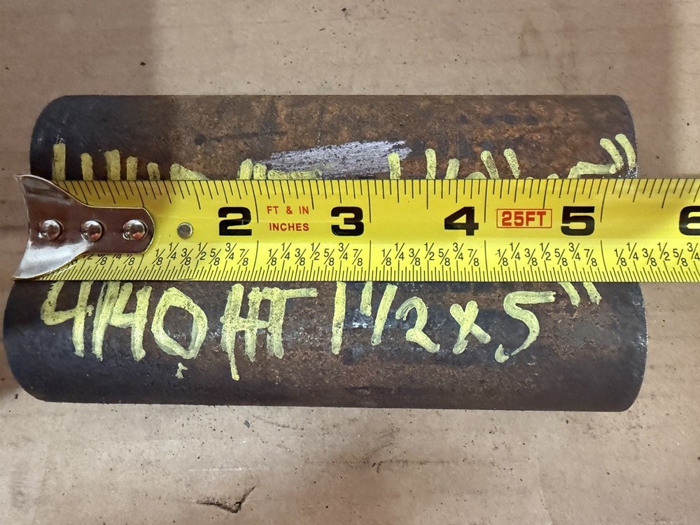 4140 Hot Rolled Steel Bar Round Stock Heat Treated 1 1/2” OD x ~ 5” Lot of 2