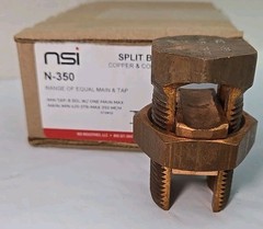 NSI INDUSTRIES N-350 MCM Copper Split Bolt Connector 4/0 AWG – NEW in Box