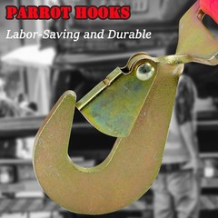 4 Pack Car Tie Down with Snap Hooks – 2″ x 114″ – 3,300 lbs Safe Working Load…