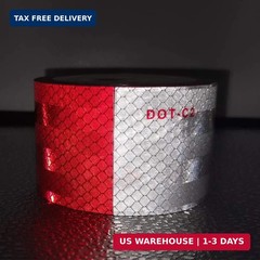 DOT-C2 Reflective Tape,Red White 2Inch X 30Feet Waterproof Conspicuity Safety Ta