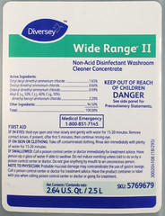 Diversey Wide Range II Bathroom Cleaner Disinfectant 2.5L Concentrate Quat JFill