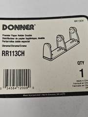 DONNER RR113CH COMMERCIAL DOUBLE TOILET PAPER HOLDER IN CHROME *BRAND NEW*
