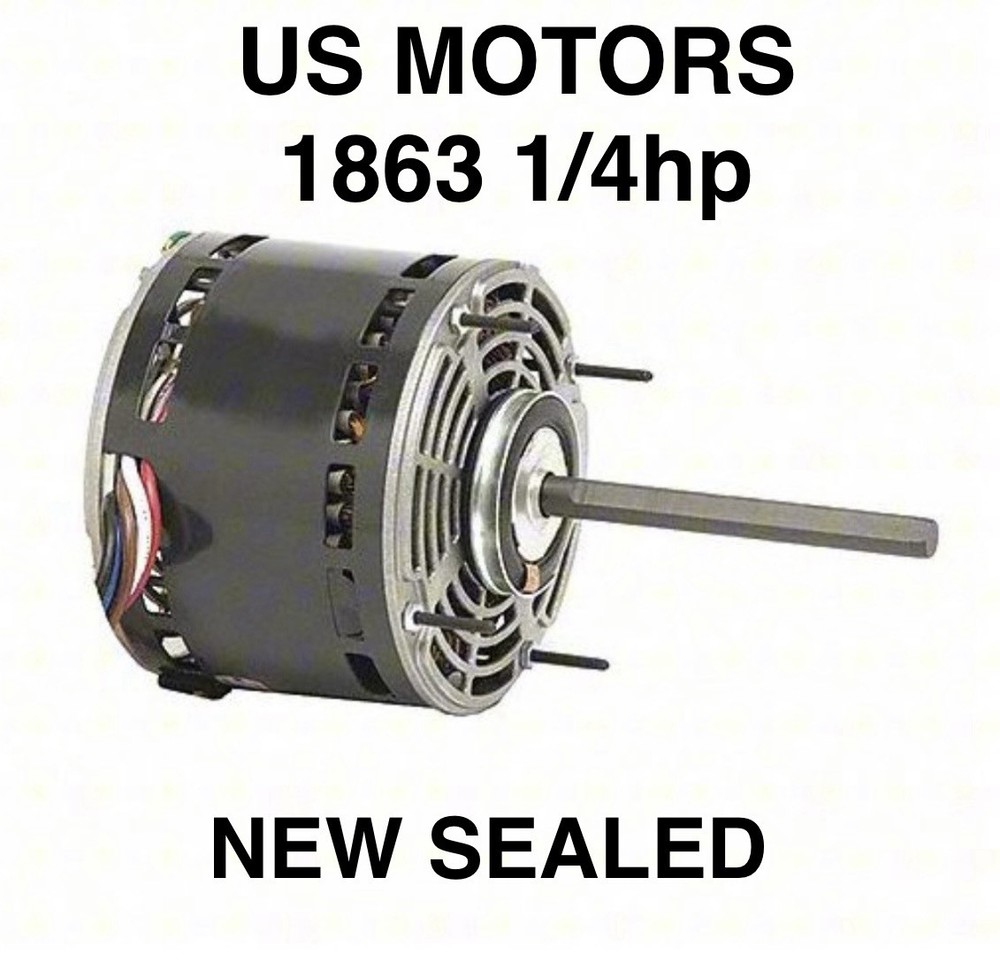 NEW SEALED US MOTORS 1863 1/4 HP Blower MOTOR 115V 1075 RPM 3 SPD EMERSON X000