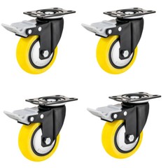 4pcs 3″ Heavy Duty Caster Wheels Locking Casters with Brake Swivel Plate Casters