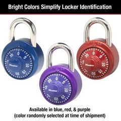 Master Lock 1530DCM Locker Lock Combination Padlock, 1 Pack, Assorted Colors