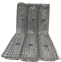 Lot of 6 Hubert Foodservice Wire Baskets 23.5″x7.5″x2″ Silver Tapered Urban Link