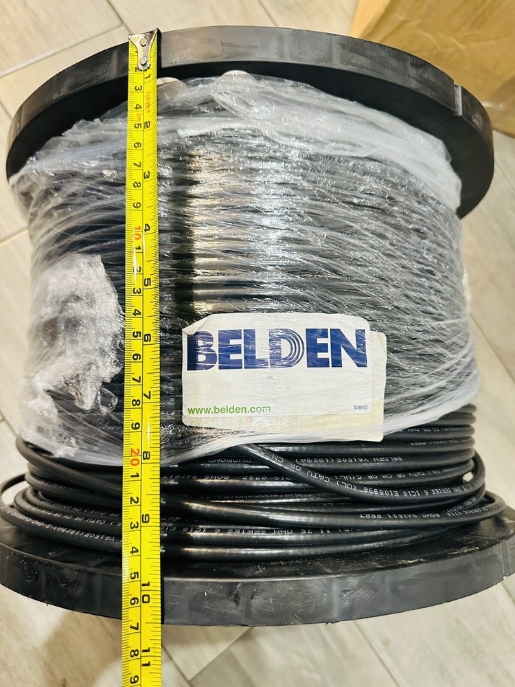 BELDEN Communications Coax Cable RG6 18 AWG 3 GHZ 010 75 OHM BLACK 1000ft CATV