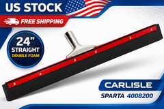 Carlisle Sparta Floor Squeegee, 24in, Straight steel Black Double Foam (4008200)