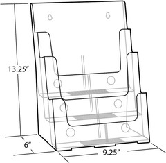 252378, Brochure Holder, Acrylic Desk Organizer, Three Tier Document, Magazine &