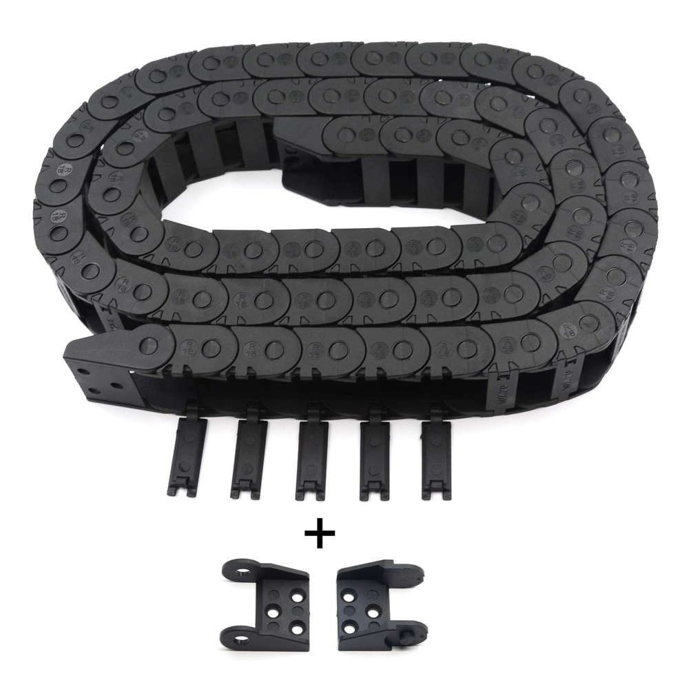 R18 Internal Size 10X20mm 1Meter Length Black Plastic Flexible Drag Chain Cab…