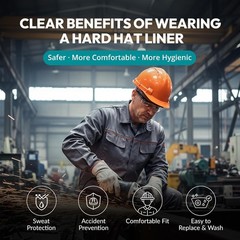 3PCS Hard Hat Liner Sweatband Work Safety Helmet Accessories, Washable Cool Mesh